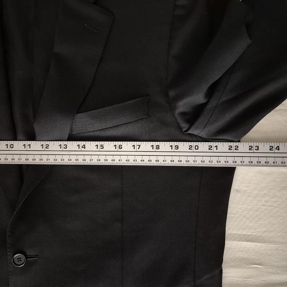 Canali 1934 Men's 100% Wool Travel Water‎ Resistant Black Italy 44L US